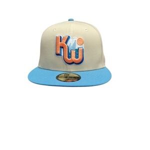 Key West Conchs Hat Cap Fitted Mens 7 Blue Tan MILB Baseball 59FIFTY New Era‎